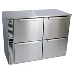 Glastender C2SB48 Silver 2 Glass Door Refrigerated Back Bar Storage Cabinet, 120 Volts