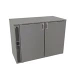 Glastender C2SB48 Silver 2 Glass Door Refrigerated Back Bar Storage Cabinet, 120 Volts