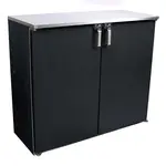 Glastender CS1RB40 Silver 2 Solid Door Refrigerated Back Bar Storage Cabinet, 120 Volts