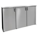 Glastender CS1RB60 Silver 2 Solid Door Refrigerated Back Bar Storage Cabinet, 120 Volts