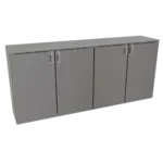 Glastender CS1RB80 Silver 2 Solid Door Refrigerated Back Bar Storage Cabinet, 120 Volts