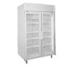 Global Refrigeration T50LGP 52'' 49.1 cu. ft. 2 Section Silver Glass Door Merchandiser Freezer