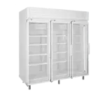 Global Refrigeration T80LGP 78'' 76.2 cu. ft. 3 Section White Glass Door Merchandiser Freezer