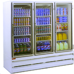 Howard-McCray GR75BM 78.00'' White 3 Section Swing Refrigerated Glass Door Merchandiser
