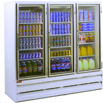 Howard-McCray GR75BM-B 78.00'' Black 3 Section Swing Refrigerated Glass Door Merchandiser