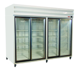Howard-McCray GSR102 103.75'' White 4 Section Sliding Refrigerated Glass Door Merchandiser