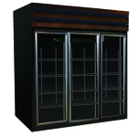 Howard-McCray GSR102-B 103.75'' Black 4 Section Sliding Refrigerated Glass Door Merchandiser