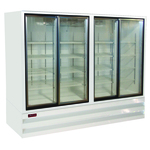 Howard-McCray GSR102BM 103.75'' White 4 Section Sliding Refrigerated Glass Door Merchandiser