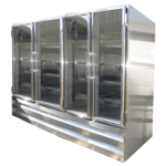 Howard-McCray GSR102BM-S 103.75'' Silver 4 Section Sliding Refrigerated Glass Door Merchandiser