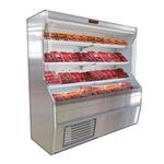 Howard-McCray R-M32E-10-S-LED 122.00'' Stainless Steel Vertical Air Curtain Open Display Merchandiser with 3 Shelves