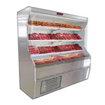 Howard-McCray R-M32E-12-S-LED 146.00'' Stainless Steel Vertical Air Curtain Open Display Merchandiser with 3 Shelves