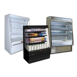 Howard-McCray R-OD30E-10-LED 123.00'' White Vertical Air Curtain Open Display Merchandiser with 3 Shelves