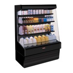 Howard-McCray R-OD30E-12-B-LED 147.00'' Black Vertical Air Curtain Open Display Merchandiser with 3 Shelves