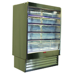 Howard-McCray R-OD35E-4-S-LED 51.00'' Stainless Steel Vertical Air Curtain Open Display Merchandiser with 4 Shelves