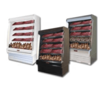 Howard-McCray R-OM35E-10S-S-LED 123.00'' Stainless Steel Vertical Air Curtain Open Display Merchandiser with 4 Shelves