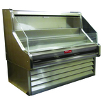 Howard-McCray R-OS30E-3-S-LED 39.00'' Stainless Steel Horizontal Air Curtain Open Display Merchandiser with 3 Shelves