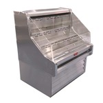Howard-McCray R-OS35E-3-S-LED 39.00'' Stainless Steel Horizontal Air Curtain Open Display Merchandiser with 3 Shelves