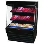 Howard-McCray SC-OM30E-3L-B-LED 39.00'' Black Vertical Air Curtain Open Display Merchandiser with 2 Shelves