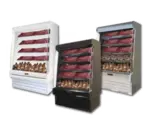 Howard-McCray SC-OM35E-3S-B-LED 39.00'' Black Vertical Air Curtain Open Display Merchandiser with 4 Shelves