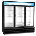Kelvinator Commercial KCHGM72F 81.00'' 72 cu.ft 3 Section Black Glass Door Merchandiser Freezer
