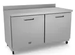 Kelvinator Commercial KCHUCWT60R 61.25'' 2 Section Undercounter Refrigerator with 2 Left/Right Hinged Solid Doors and Side / Rear Breathing Compressor