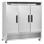 Maxx Cold MCF-72FDHC 81.00'' Bottom Mounted 3 Section Solid Door Reach-In Freezer