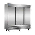 Norpole NP3R 81.00'' Bottom Mounted 3 Section Door Reach-In Refrigerator