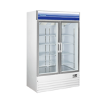 Norpole NPGF2-S 49.00'' 29 cu.ft 2 Section White Glass Door Merchandiser Freezer