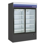 Norpole NPGR2-B 53.00'' Black 2 Section Sliding Refrigerated Glass Door Merchandiser