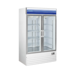 Norpole NPGR2-S 48.00'' White 2 Section Swing Refrigerated Glass Door Merchandiser