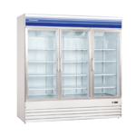 Norpole NPGR3-S 78.00'' White 3 Section Swing Refrigerated Glass Door Merchandiser