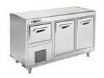 Oscartek REFRIGERATED COUNTERS RC1500A 59.05'' 3 Door Worktop Refrigerator with Side / Rear Breathing Compressor -