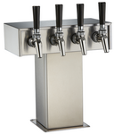 Perlick Corporation 4006-4B2 Tee Draft Beer Tower, Countertop, Glycol-Cooled - 11-7/8"W x 15-9/16"H