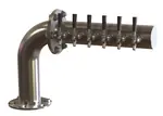 Perlick Corporation 4062-6L "L" Brew Pipe Draft Beer Tower, Countertop, Glycol-Cooled - 28-3/4"W x 20"H O.A.