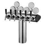 Perlick Corporation 66500P-6BPCIM Illuminated Winged Tee Draft Beer Tower, Countertop, Glycol-Cooled - 18-3/4"W x 22-1/4"H O.A.