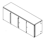 Perlick Corporation BBR96 Silver 4 Solid Door Refrigerated Back Bar Storage Cabinet, 120 Volts