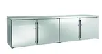 Perlick Corporation BBRLP96 Silver 4 Solid Door Refrigerated Back Bar Storage Cabinet, 120 Volts