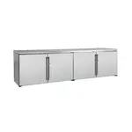 Perlick Corporation BBRLP96 Silver 4 Solid Door Refrigerated Back Bar Storage Cabinet, 120 Volts