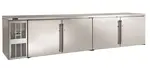 Perlick Corporation BBSLP108 Silver 4 Solid Door Refrigerated Back Bar Storage Cabinet, 120 Volts