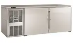 Perlick Corporation BBSLP60 Silver 2 Solid Door Refrigerated Back Bar Storage Cabinet, 120 Volts