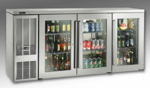 Perlick Corporation BBSN72 Silver 3 Solid Door Refrigerated Back Bar Storage Cabinet, 120 Volts