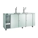 Perlick Corporation DDC92 3 Taps 1/2 Barrel Draft Beer Cooler - Stainless Steel, 4 Kegs Capacity, 120 Volts
