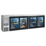 Perlick Corporation SDBS108 Silver 4 Glass Door Refrigerated Back Bar Storage Cabinet, 120 Volts