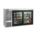 Perlick Corporation SDBS60 Silver 2 Glass Door Refrigerated Back Bar Storage Cabinet, 120 Volts