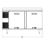 Randell 9205-513 60.00'' 2 Door Worktop Refrigerator with Front Breathing Compressor - 16.21 cu. ft.