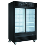 Spartan Refrigeration SGM-53R 53'' Black 2 Section Sliding Refrigerated Glass Door Merchandiser
