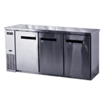 Spartan Refrigeration SSBB-72 Silver 3 Solid Door Refrigerated Back Bar Storage Cabinet, 115 Volts