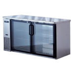 Spartan Refrigeration SSGBB-60 Silver 2 Glass Door Refrigerated Back Bar Storage Cabinet, 115 Volts