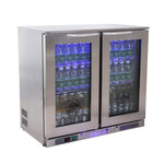 Spartan Refrigeration VBB-7.3 Silver 2 Glass Door Refrigerated Back Bar Storage Cabinet, 115 Volts