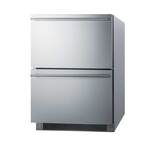 Summit Commercial ADRD24 23.38'' 1 Section Undercounter Refrigerator with 2 Drawers and Front Breathing Compressor